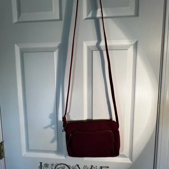 Vera Bradley Quilted Crossbody Bag - Burgundy - Picture 7 of 10